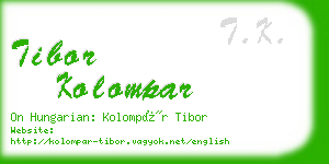 tibor kolompar business card